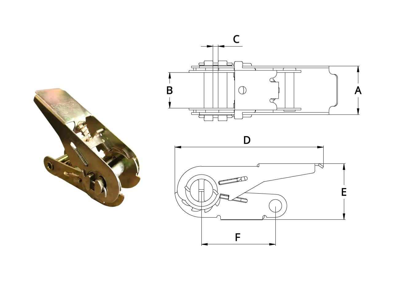 Catraca para amarrar carga 25 mm
