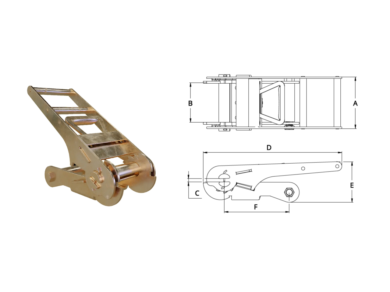 Catraca para amarrar carga 75 mm