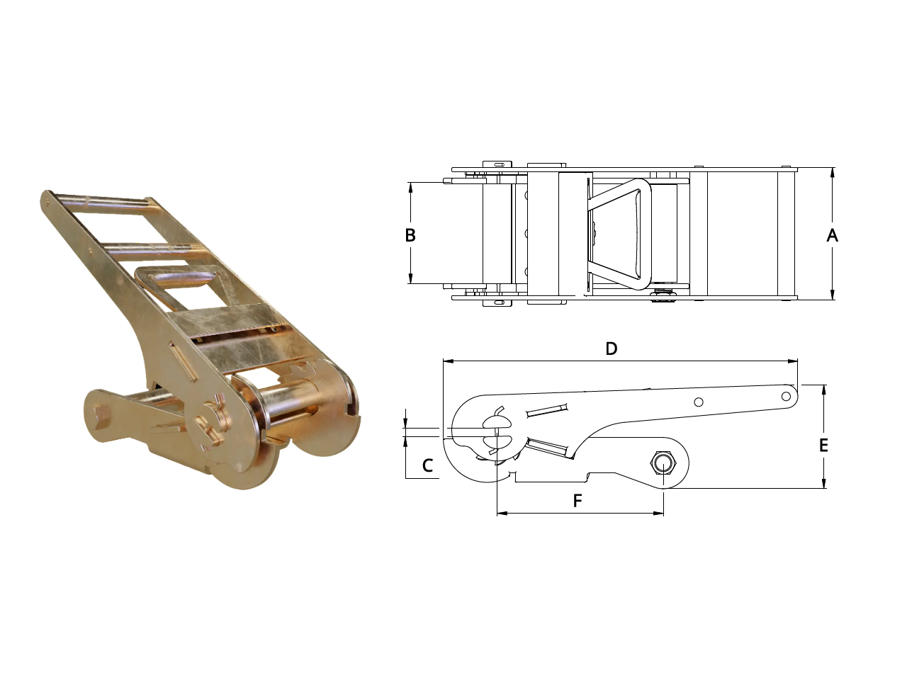 Catraca para amarrar carga 100 mm